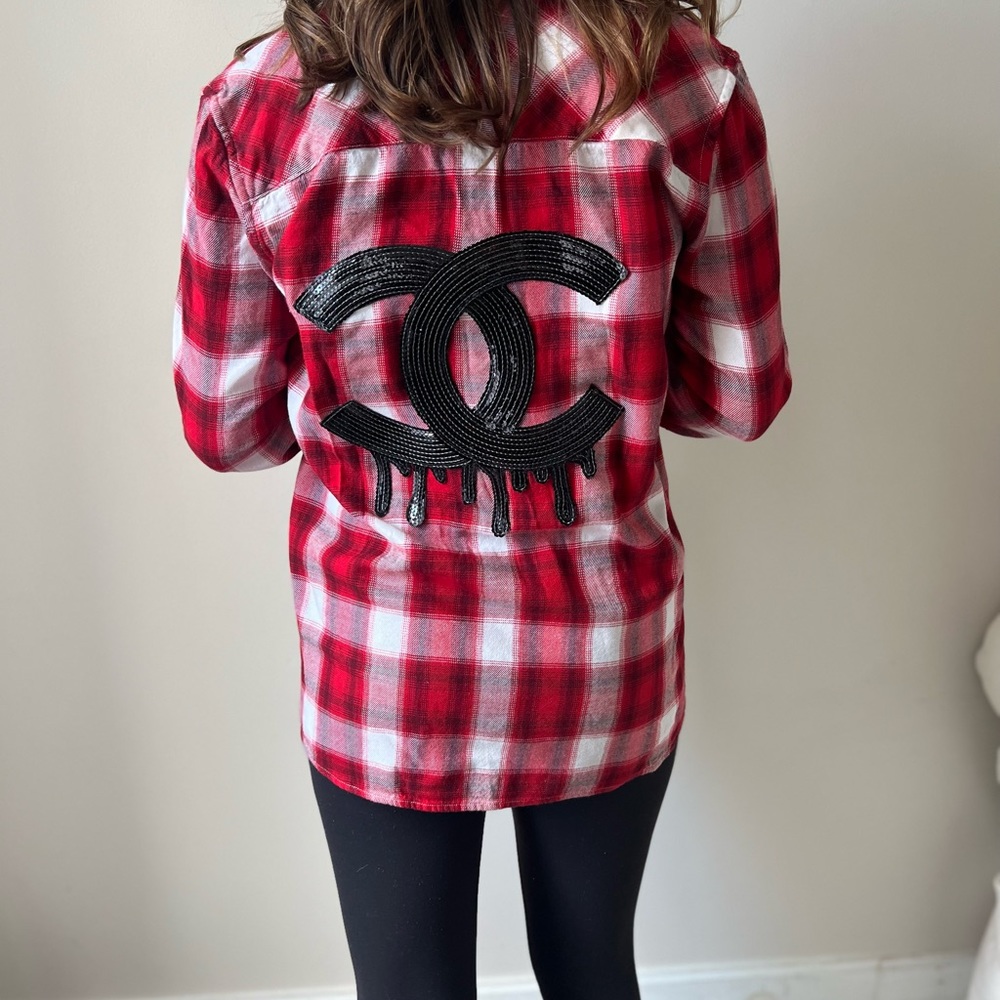 Sequin Flannel Size Small - image 5